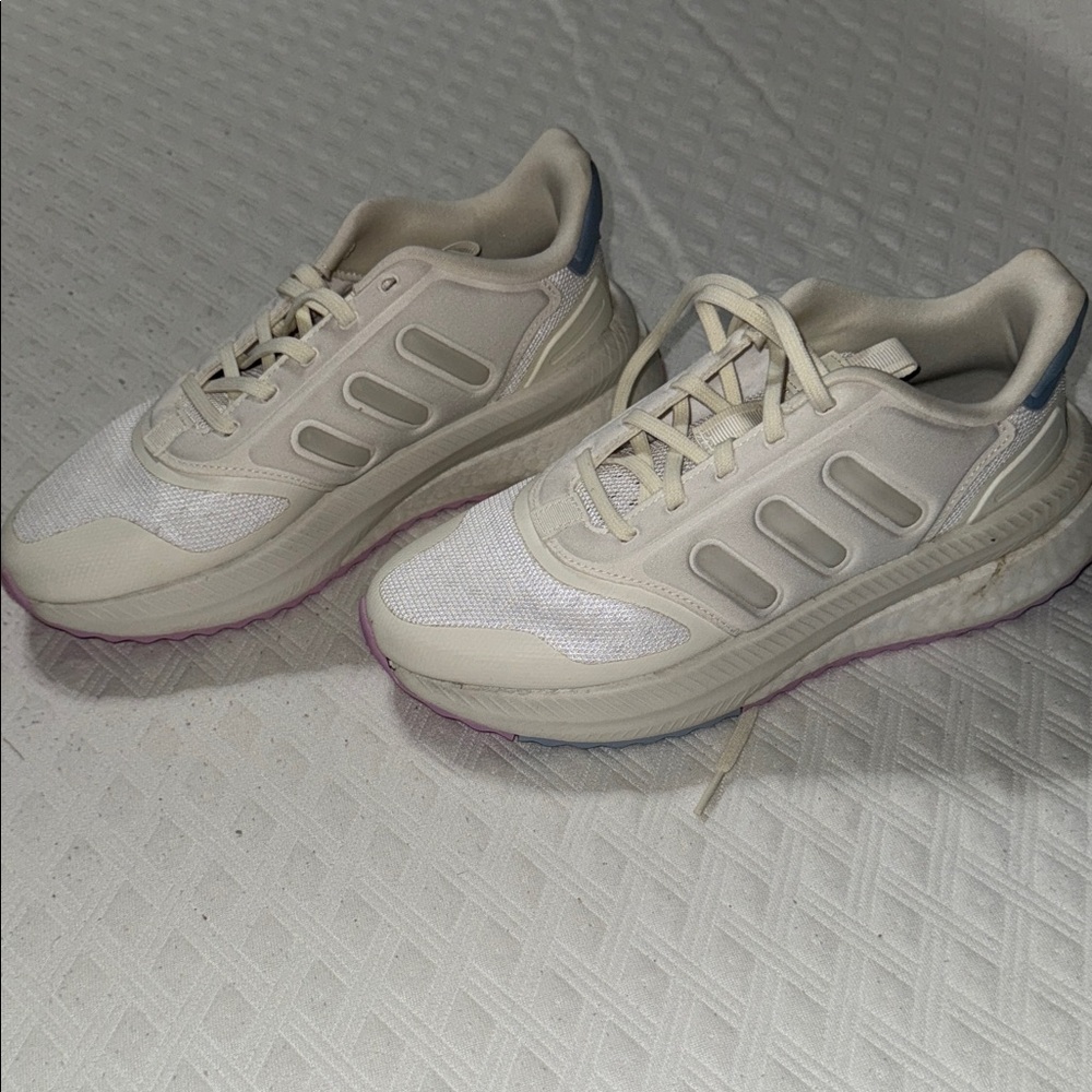 adidas Women's Cream and Purple Sneakers